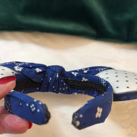 Disney Blue and White Bow Headband with Gold Accents - Picture 3 of 4